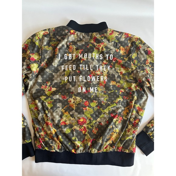 BLV Rocawear Men's Large Floral Camo Bomber Jacket Full Zip Streetwear Colorful - Picture 7 of 9